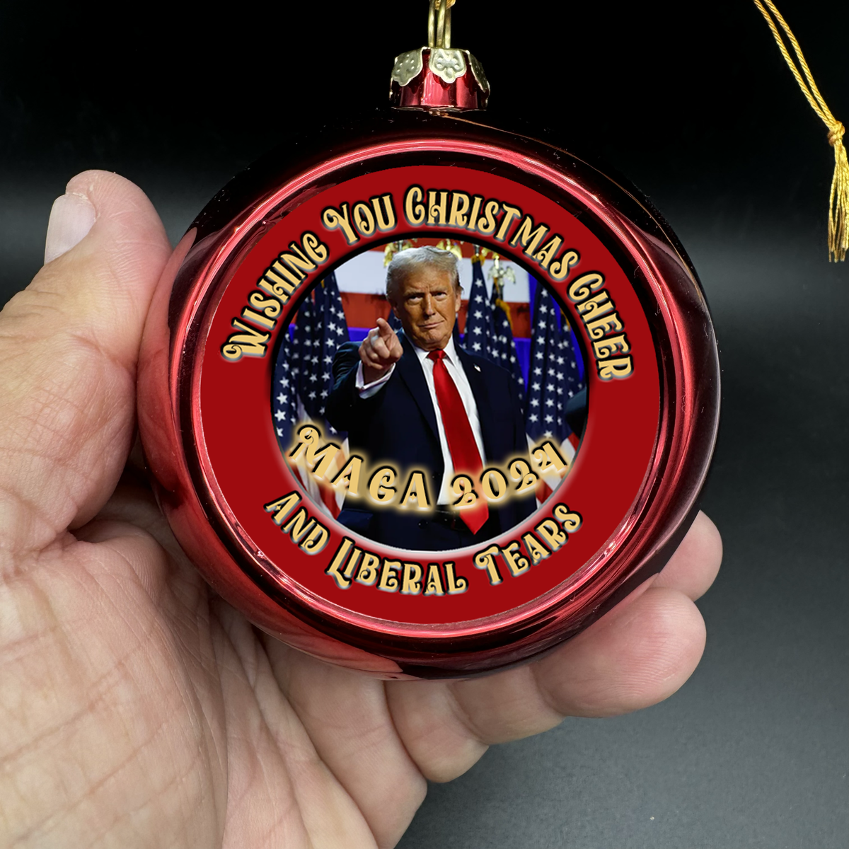 MAGA Trump 2024 3.5" Ornament Holiday Christmas Free Shipping In The