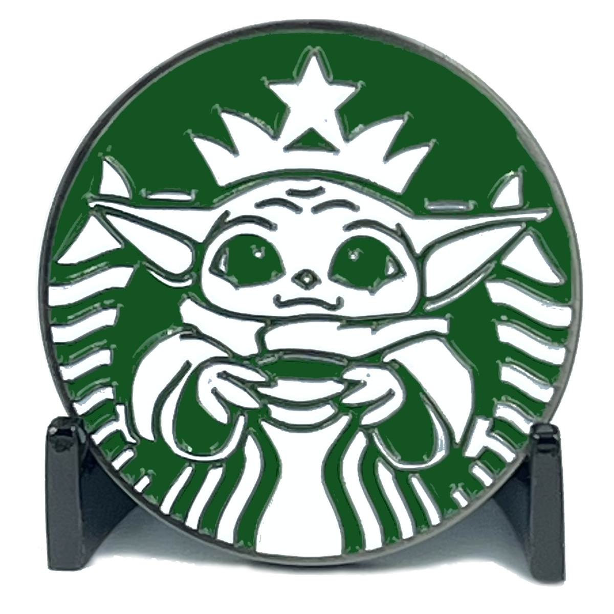 Star Wars Baby Yoda Jedi Mandalorian Starbucks Retractable Badge