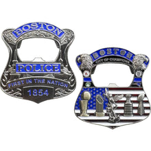 Load image into Gallery viewer, Boston Police City of Champions Challenge Coin St. Michael Bottle Opener EL15-004