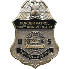 Load image into Gallery viewer, 100th Anniversary Border Patrol Agent Commemorative Shield Full size 2.75 inch EL10-015