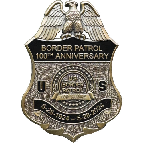 100th Anniversary Border Patrol Agent Commemorative Shield Full size 2.75 inch EL10-015