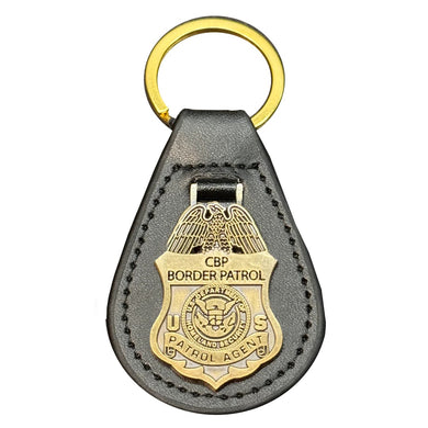 CBP Border Patrol Agent Mini Shield BPA challenge coin leather keychain EL14-012 KCDT-16