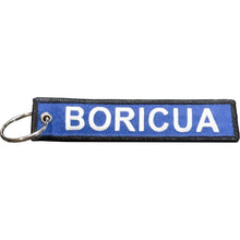 Load image into Gallery viewer, Boricua Puerto Rico Flag Puerto Rican Pride embroidered keychain with keyring Team PR EL12-024  LKC-109