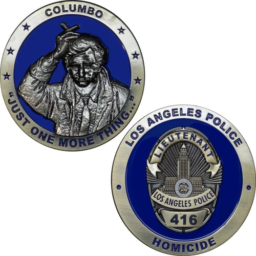 LAPD Columbo Challenge Coin Los Angeles Police Department Homicide Lieutenant BL7-005