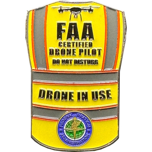 UAS FAA Commercial Drone Pilot Vest Pin Wings alternative DRONE IN USE lapel GL8-008 P-310