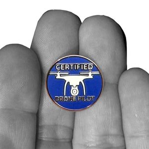 Certified UAS FAA Commercial Drone Pilot lapel pin PBX-009-E P-328