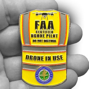 UAS FAA Commercial Drone Pilot Vest Pin Wings alternative DRONE IN USE lapel GL8-008 P-310