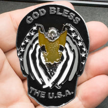 Load image into Gallery viewer, Thin Gray Line Flag CO Correctional Officer Eagle God Bless America Skull Challenge Coin Corrections EL14-018