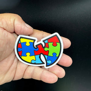 Wu-tang Autism Puzzle Piece Mashup Decal Stickers Set of 2 Ships Free In The USA