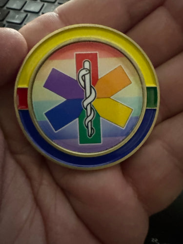 LGBTQ Pride Firefighter EMS EMT Paramedic Star of Life Challenge Coin