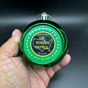 Green Version Border Patrol 100 year Anniversary Holiday Christmas Ornament