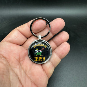 Notre Drinking Dame Irish Inspired Metal Keychain