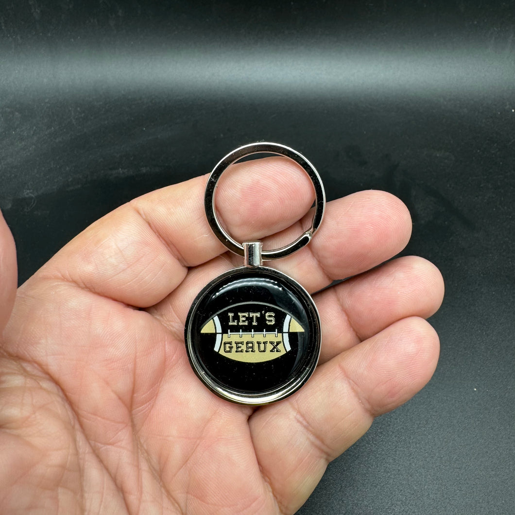 New Orleans Lets Geaux Cajun Saints Metal Keychain