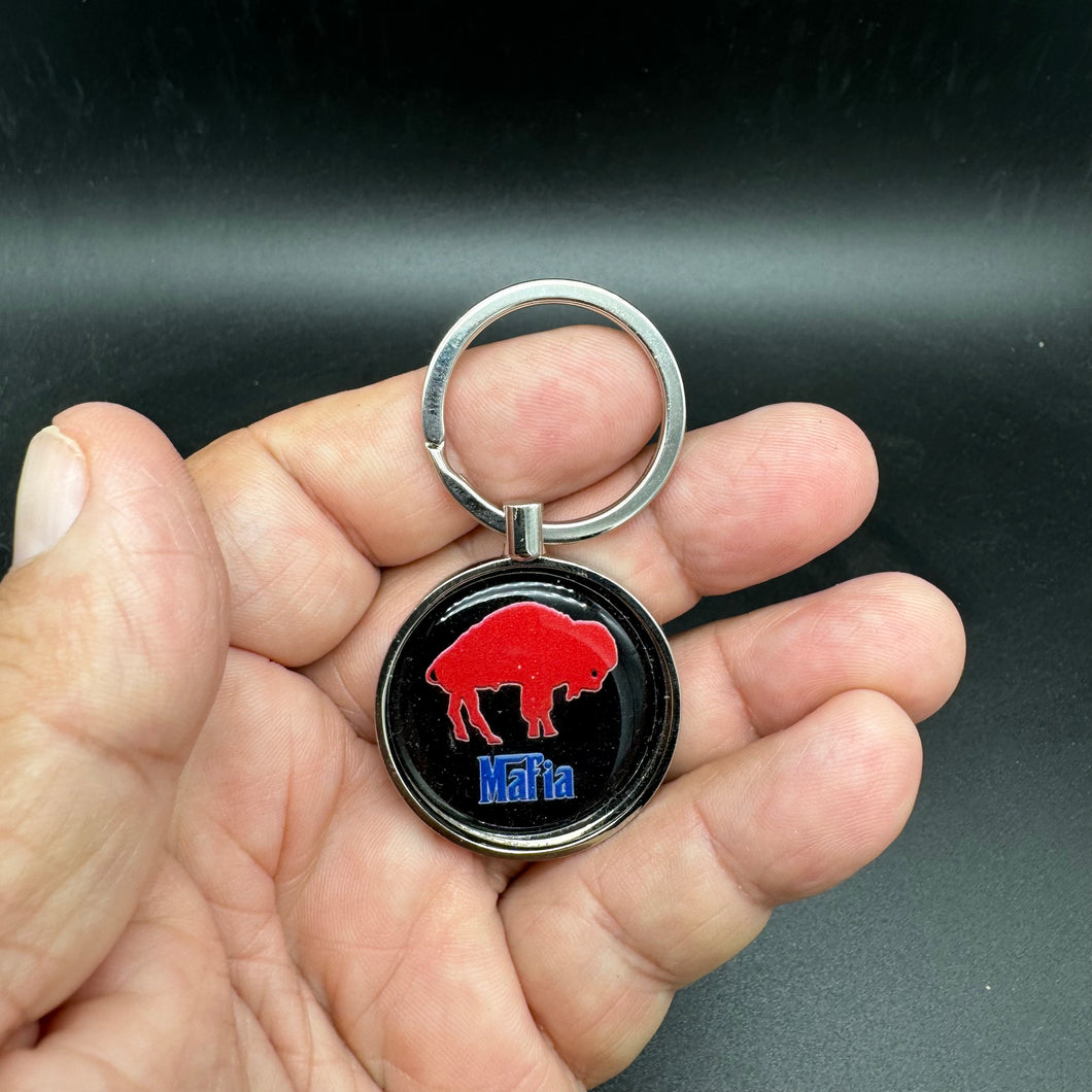 Vintage Buffalo Mafia Bills Old School Inspired Metal Keychain