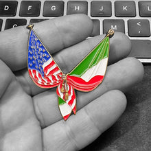 Load image into Gallery viewer, Italian American Italy Flag American Flag Italia support Pin 2 inch with dual pin posts EL14-003 P-324