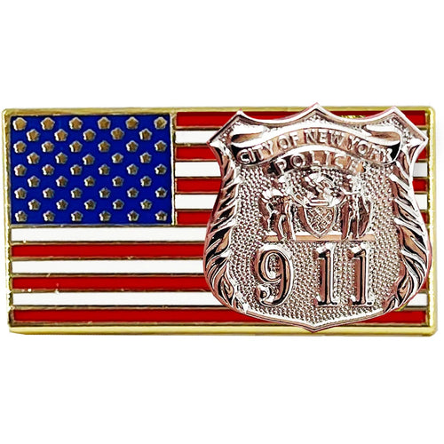 City of New York Police Department Officer American Flag Pin PBX-013-C  P-318