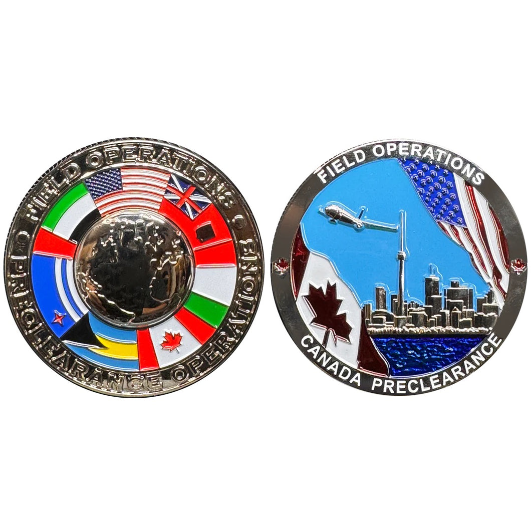 CBP OFO Field Operations Canada Preclearance Field Ops Challenge Coin CBPO Officer DL8-06