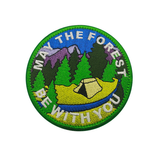 Camping Hiking Outdoors May The Forest Be With You Hook Loop Tactical Morale Embroidered Patch Hook and Loop Tactical Morale Patch Free USA Shipping PAT-804