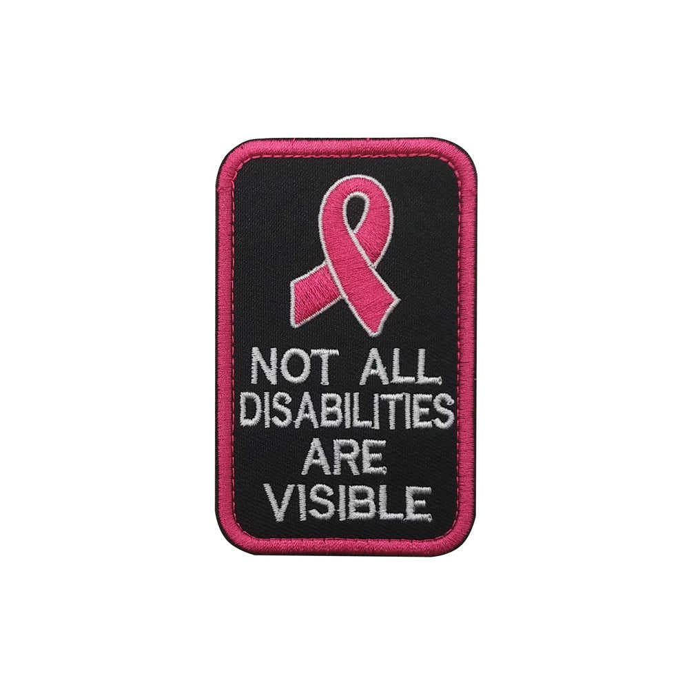 Pink Version PTSD Awareness Not All Disabilities Are Visible Embroidered Hook and Loop Tactical Moral Patch Free USA Shipping PAT-966