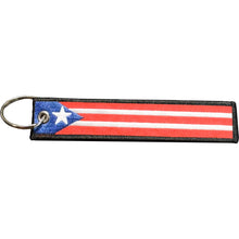 Load image into Gallery viewer, Boricua Puerto Rico Flag Puerto Rican Pride embroidered keychain with keyring Team PR EL12-024  LKC-109