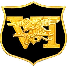 Load image into Gallery viewer, Navy Seal Team 6 lapel pin Naval Special Warfare Lion Trident Shield inspired by challenge coin EL14-002 P-323