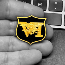 Load image into Gallery viewer, Navy Seal Team 6 lapel pin Naval Special Warfare Lion Trident Shield inspired by challenge coin EL14-002 P-323