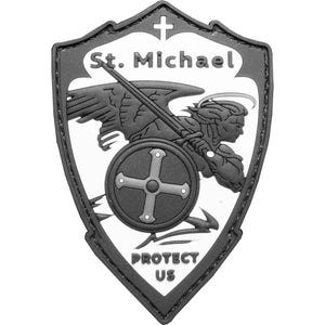 Saint Michael Patch St. Michael Patron Saint Police Military Protect Us Prayer Thin Gray Line Correctional Officer Rubber Morale Patch EL17-024 PAT-952