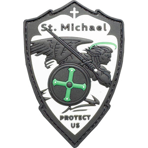 Saint Michael Patch St. Michael Patron Saint Police Military Protect Us Prayer Thin Green Line Rubber Morale Patch EL16-024  PAT-948