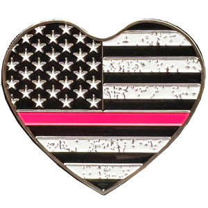 Thin Pink Line Breast Cancer Survivor AMERICAN FLAG St. Michael Heart Love prayer Patron Saint Military Police Veteran Paramedic First Responder BL16-012