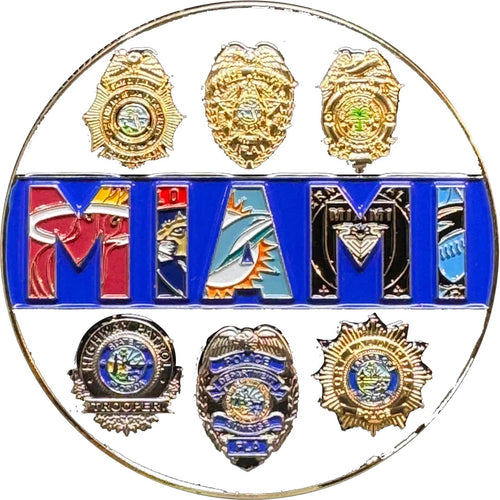 FDLE Miami-Dade Miami FHP Sunrise Fort Lauderdale Florida Police Challenge Coin DL2-10