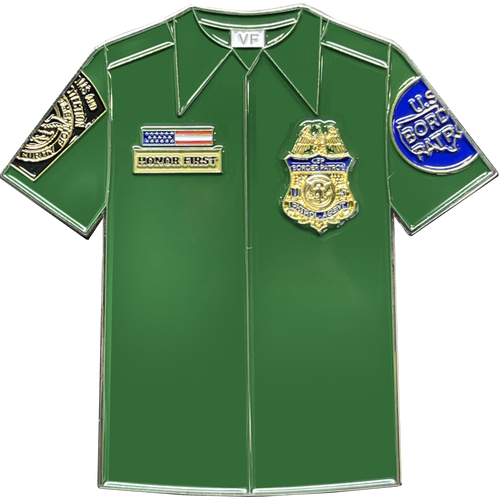 CBP Border Patrol Agent BPA Uniform Shirt Thin Green Line Flag Challenge Coin BL9-014 - www.ChallengeCoinCreations.com