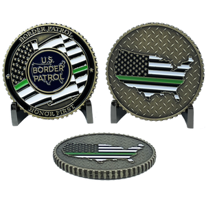 Border Patrol Honor First CBP Challenge Coin BPA Patrol Agent thin green line police EL4-020 - www.ChallengeCoinCreations.com