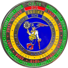 Load image into Gallery viewer, Boston Police MSP Massachusetts State Police Stadium Detail City of Champions Challenge Coin BPD parade EL6-022