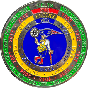 Boston Police MSP Massachusetts State Police Stadium Detail City of Champions Challenge Coin BPD parade EL6-022