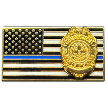 Load image into Gallery viewer, Connecticut State Police Trooper Thin Blue Line Flag Pin CSP BFP-002 ZQ-149B