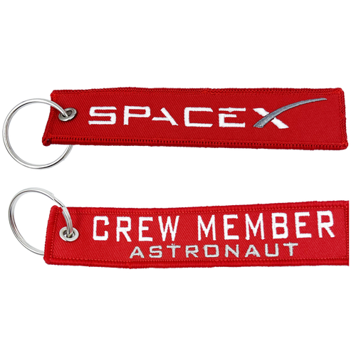 Space X Crew Member Astronaut Keychain or Luggage Tag or zipper pull SpaceX BL11-016 LKC-07 - www.ChallengeCoinCreations.com