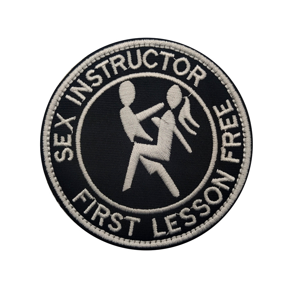 Funny Sex Instructor First Lesson Free Embroidered Hook and Loop Morale  Patch FREE USA SHIPPING SHIPS FROM USA PAT-540 |  www.ChallengeCoinCreations.com