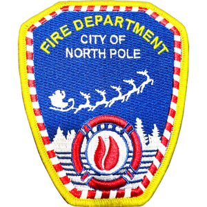 City of North Pole Fire Department FDNY style Santa Claus Fire Fighter iron-on patch Fireman CL8-12 PAT-254