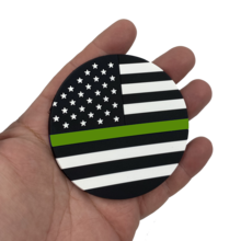 Load image into Gallery viewer, Thin Green Line Police American Flag Silicone Coaster for drinks Border patrol Marines Army CBP DL4-02 - www.ChallengeCoinCreations.com