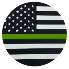 Thin Green Line Police American Flag Silicone Coaster for drinks Border patrol Marines Army CBP DL4-02 - www.ChallengeCoinCreations.com