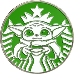 Starbucks Coffee Star Wars Mandalorian Parody Apron Challenge Coin Storm  Trooper The Child Sign Language Challenge Coin BL15-004