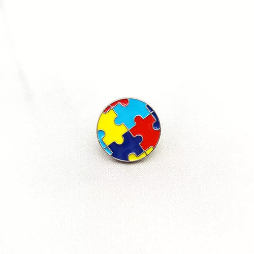 Autism Awareness Puzzle Globe Ball Enamel Pin FREE USA SHIPPING SHIPS FROM USA P-192B