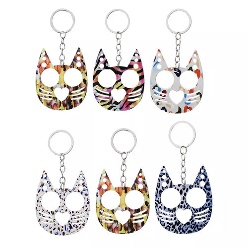 Metal Pretty Kitty Cat  Keychain Touch Free Door Opener (No Bottle Opener)