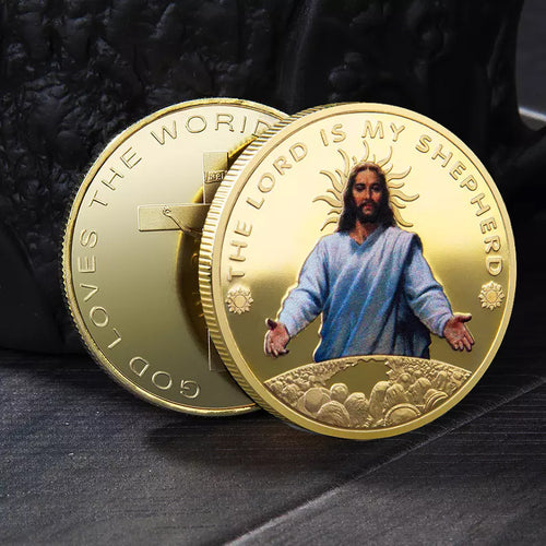 God Jesus Loves the World Lord Is My Shepherd Christ the Redeemer Medallion Challenge Coin Free USA Shipping EL7-001A-C