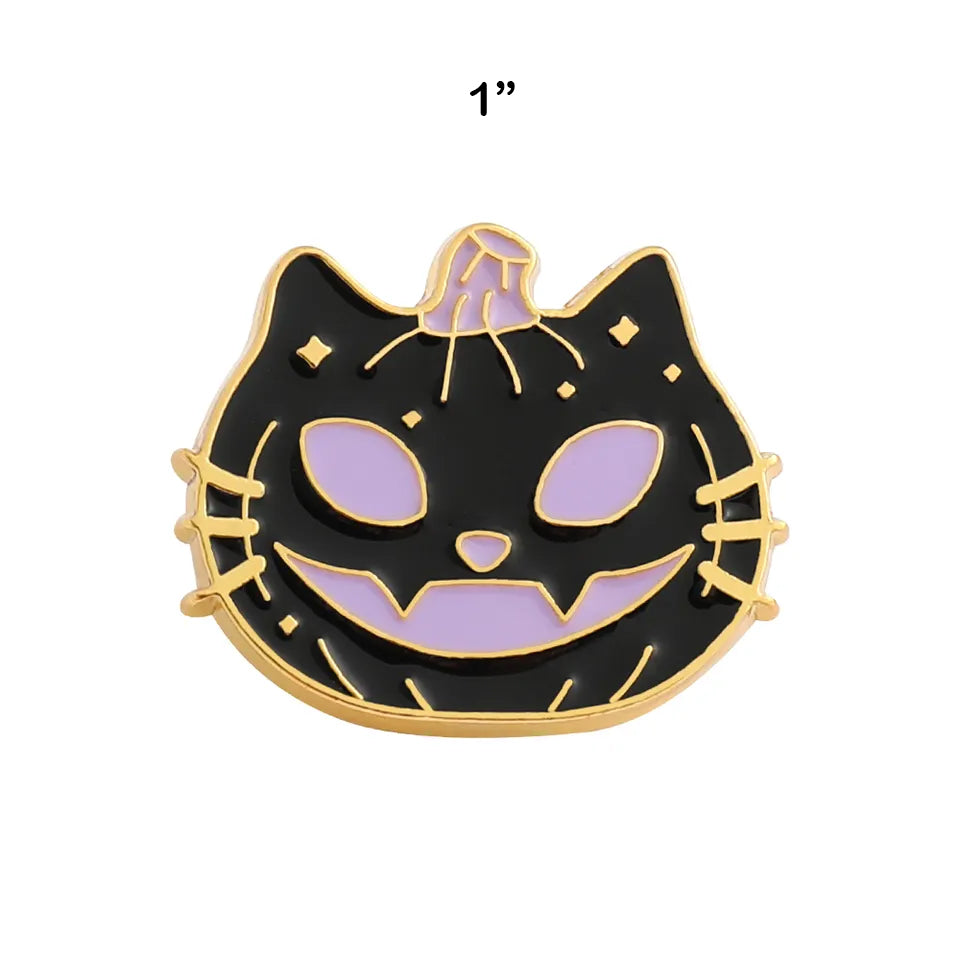 Cute Kitty Cat Pumpkin Halloween Enamel Pin FREE USA SHIPPING SHIPS FREE FROM USA CP-08