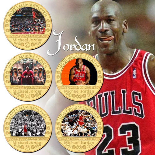 MJ 23 Jordan  5 Coin Challenge Coin Set Great Starter Set for Kids and Adults FREE USA SHIPPING R-005