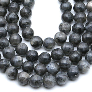 Black Labradorite 8MM Beads Natural 15" (+- 44) Beads per strand B-21