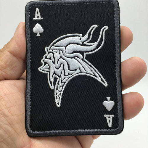 ACE of SPADES Viking Warrior Valhalla Tactical Embroidered Hook and Loop Morale Patch FREE USA SHIPPING SHIPS FREE FROM USA PAT-654