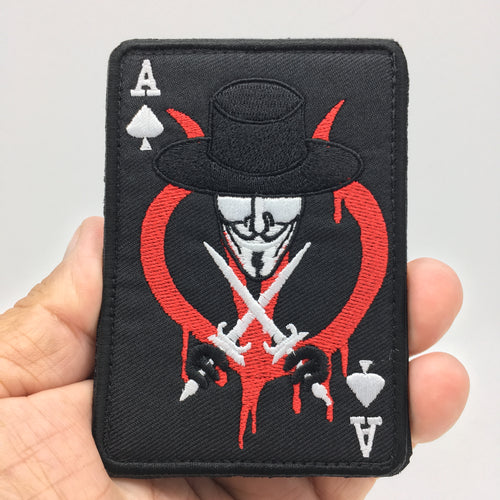 ACE of SPADES Evil Dealer of Death Tactical Embroidered Hook and Loop Morale Patch FREE USA SHIPPING SHIPS FREE FROM USA PAT-653