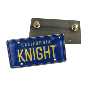 KNIGHT License Plate Medallion Pin with dual pin backs KITT FF-016 - www.ChallengeCoinCreations.com